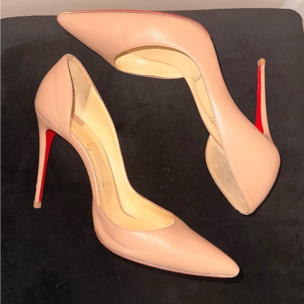 Christian Louboutin Iriza Nude Matte 100 mm heels sz 40 - Picture 7 of 12